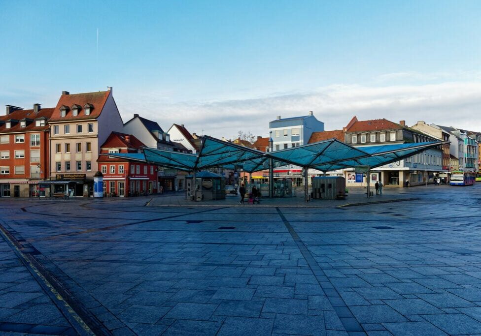 city view schweinfurt, lower franconia, bavaria, germany